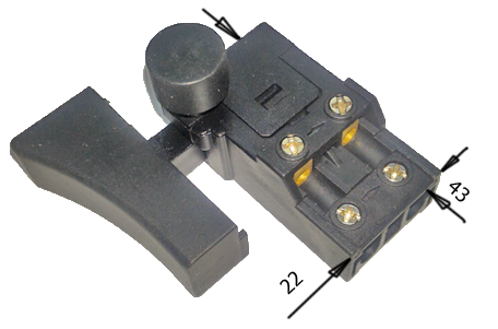 Выключатель (№126) подходит для рубанка Интерскол Р-11С, Р-82ТС