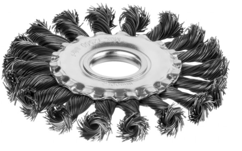 Щетка дисковая MIRAX для УШМ, жгутированная стальная проволока 0,5 мм, d=100 мм