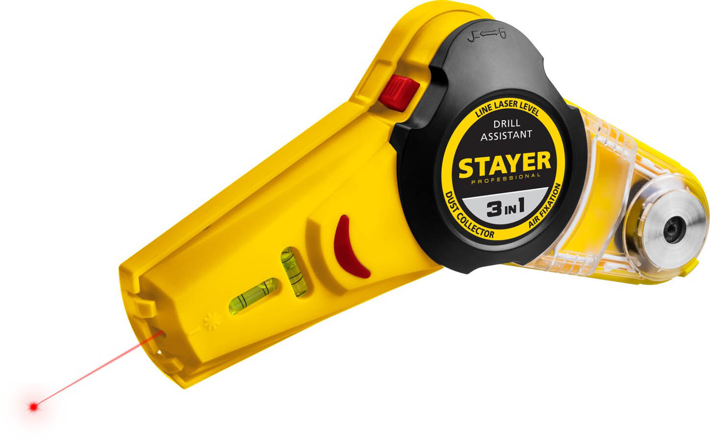 Уровень лазерный STAYER Drill Assistant с приспособлением для сверления, 7м, точн. +/-1,5 мм/м
