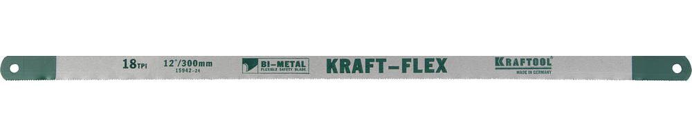 Полотно KRAFTOOL Alligator-18 по металлу, Bi-Metal, 18TPI, 300 мм, 10 шт