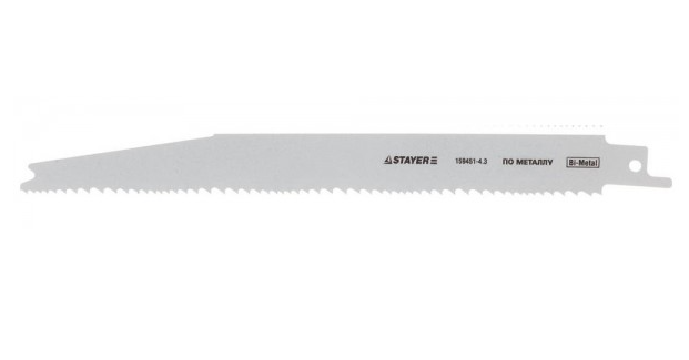Полотно для сабельной эл. ножовки STAYER "PROFI" S345XF Bi-Met,дер с гвозд,лист мет,Al проф 3-18мм