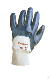 Перчатки х/б Multicron с нитриловым покрытием ладони, трикотажные манжеты 