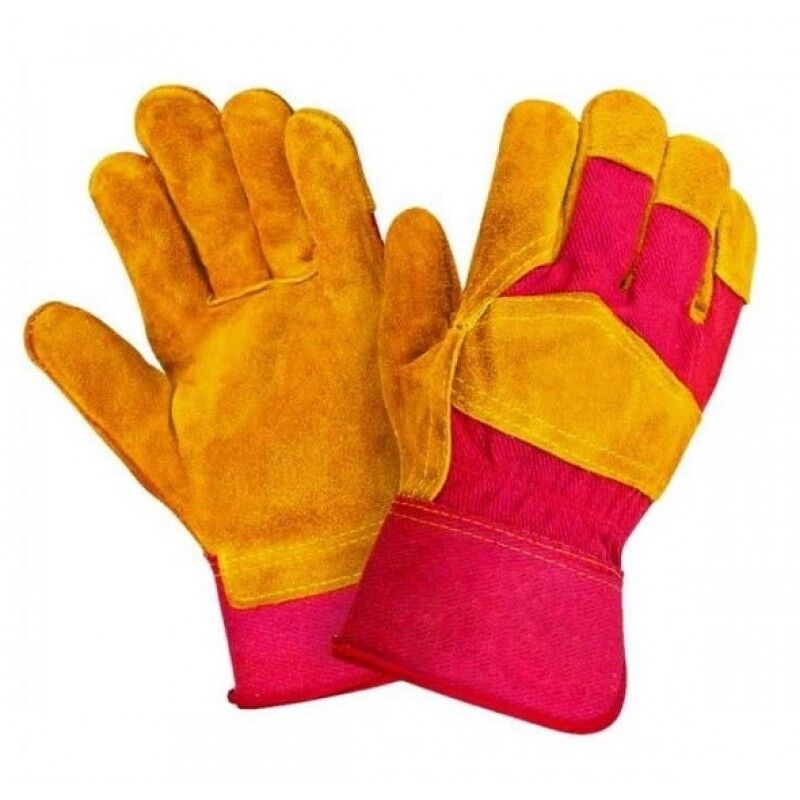Перчатки "РосМарка" желтый/красный спилковые комбинированные (2008)