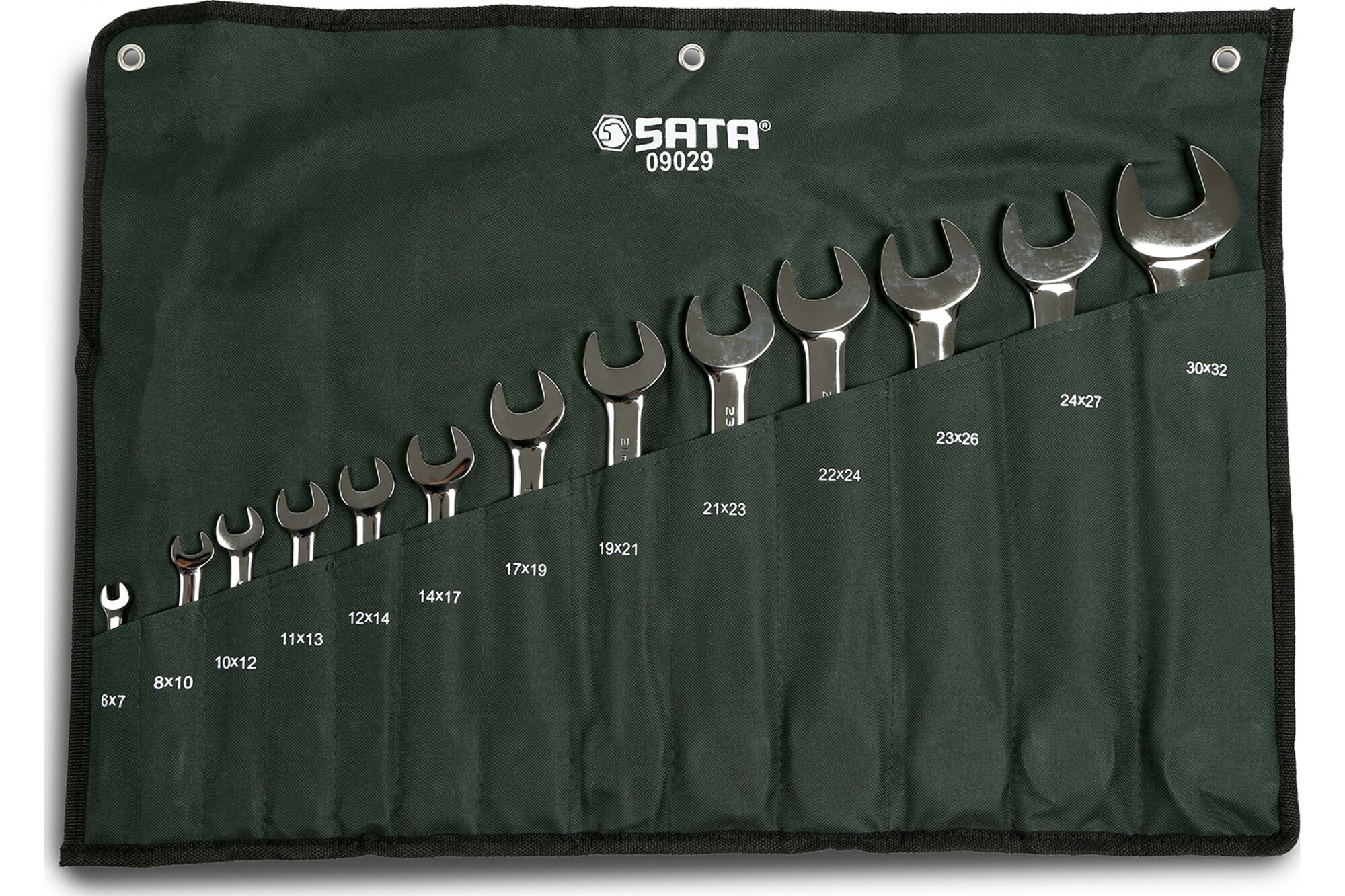 Набор рожковых ключей SATA CR-V 13пр 6-32мм чехол (сумка)