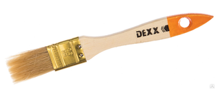 Кисть DEXX "ПРАКТИК" флейцевая, деревянная ручка, натуральная щетина, 25мм 