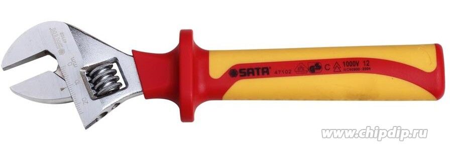 Ключ разводной SATA 8", обрезиненная рукоятка