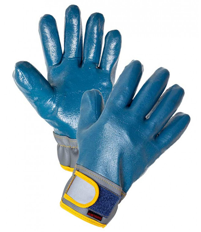 Перчатки Вибростат-03 для защиты от вибрации и механич. воздействий с нитриловым покрытием, р-р. 9 1