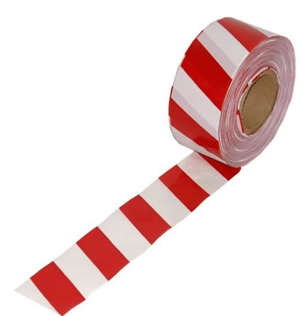 Лента сигнальная цвет красно-белый, 75мм х 500м