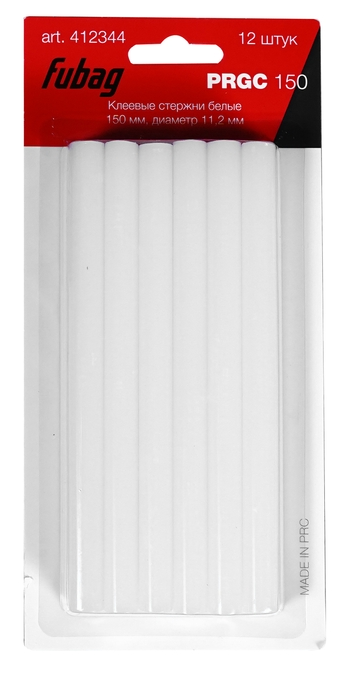 Стержни клеевые FUBAG PRGC 150_150мм_11,2мм_12шт(цвет белый)