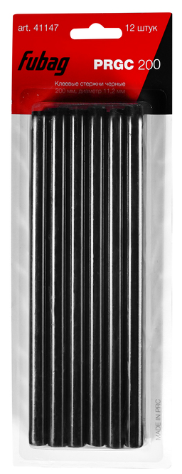 Стержни клеевые FUBAG PRGC 200_200мм_11,2мм_12шт(цвет черный)