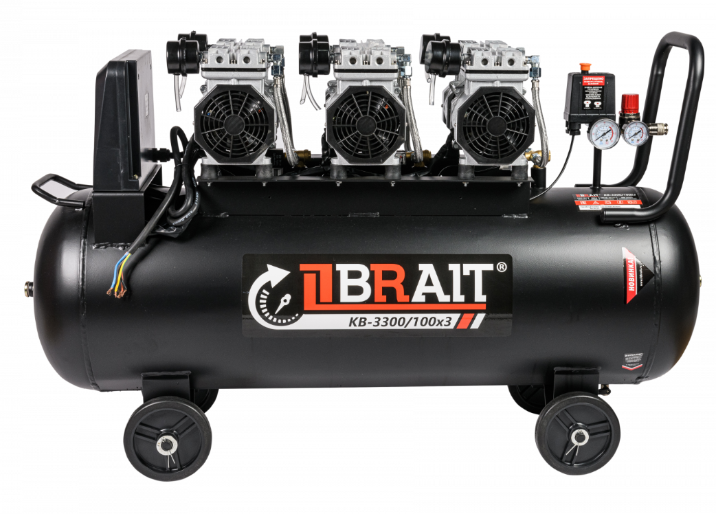 Компрессор BRAIT KB-3300/100X3 100 л, 3 кВт