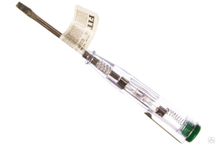 Отвертка FIT индикаторная белая ручка, 100-500 В, 140 мм 