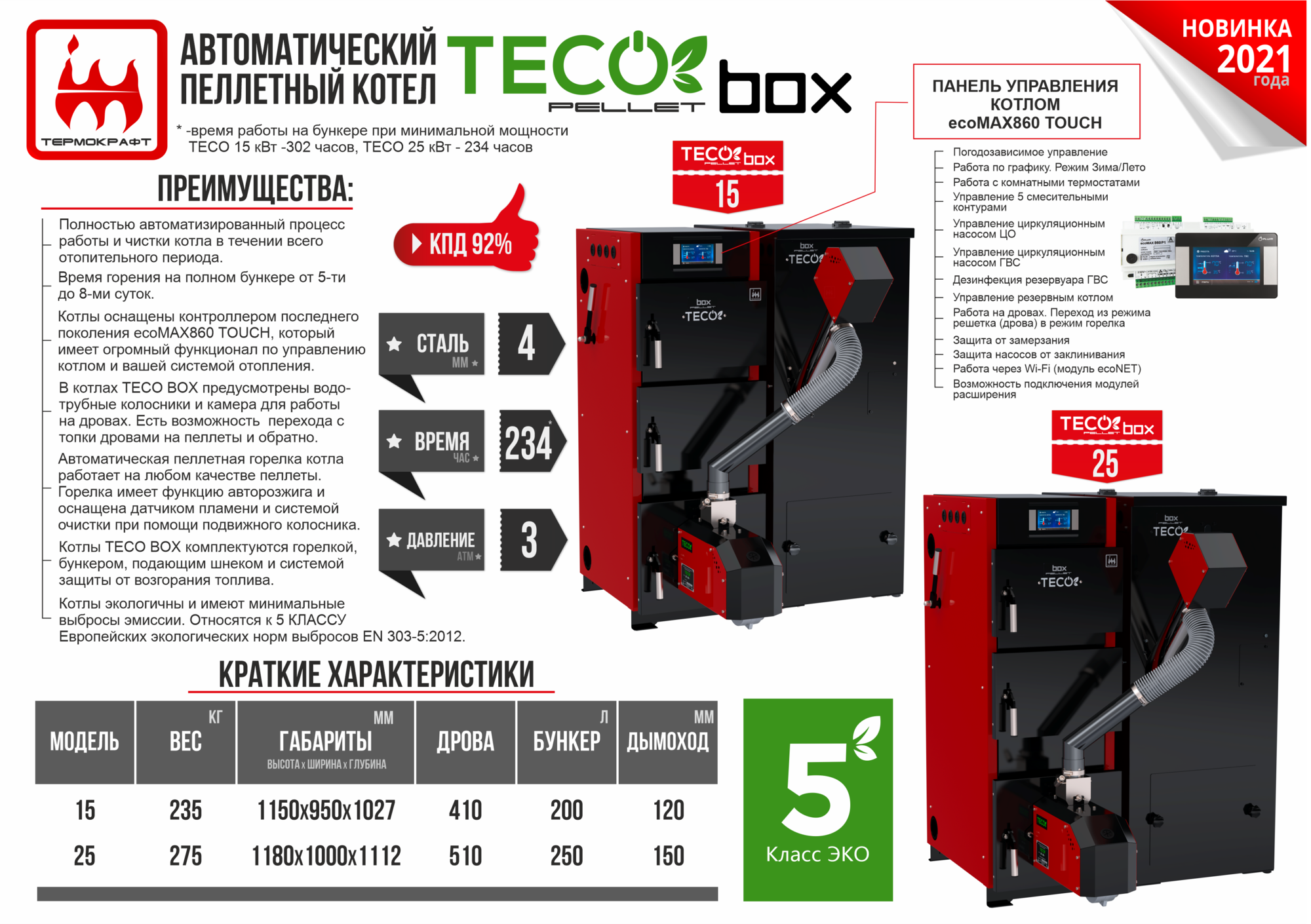 Автоматический пеллетный котел TECO PELLET BOX 15 кВт, цена в Краснодаре от  компании Мир Котлов