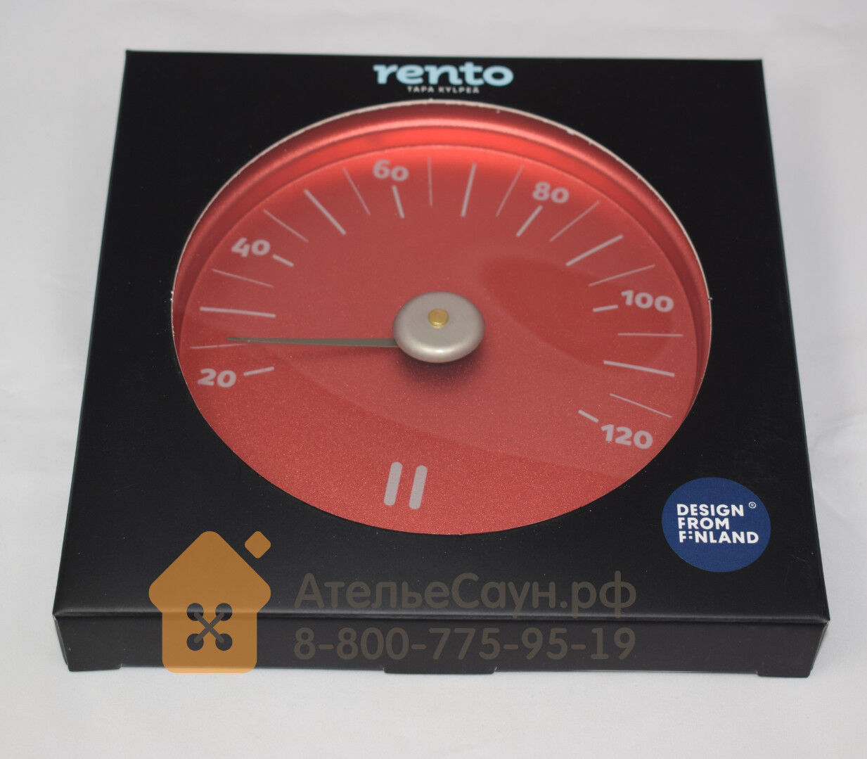 Термометр для сауны Tammer-Tukku Rento алюминиевый (огненно-красный, арт. 308204) 2