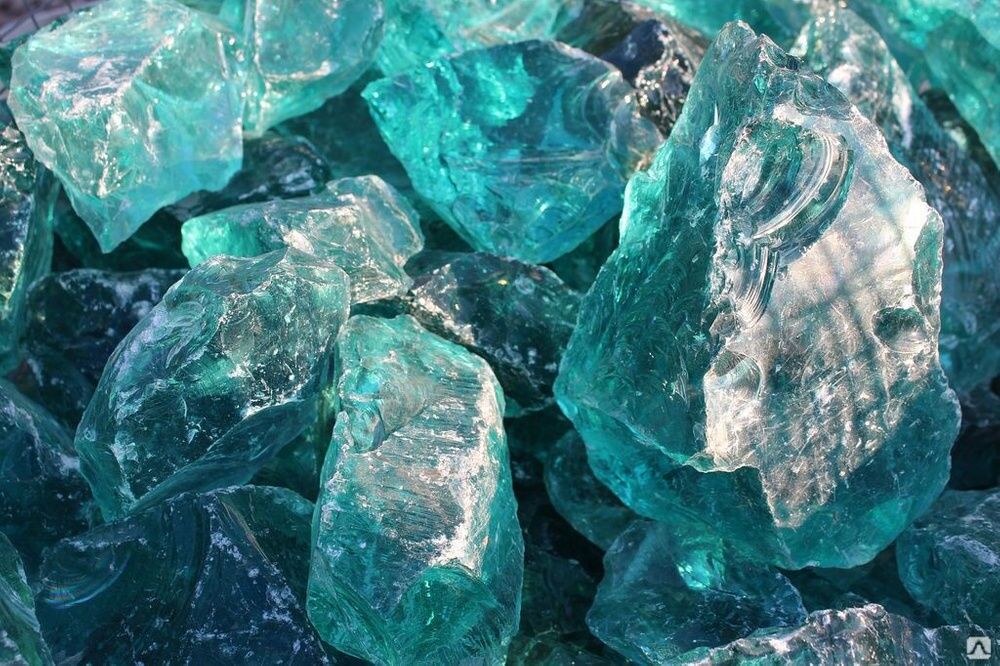 Камень из стекла Эрклез голубой