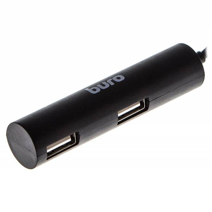 Концентратор USB HUB 4-port Buro BU-HUB4-0.5R-U2.0, черный