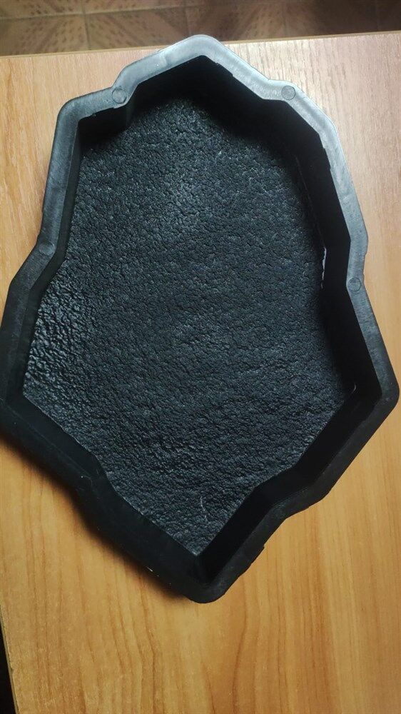 Форма для тротуарной плитки Каменный цветок, №2, фактура камень Черный