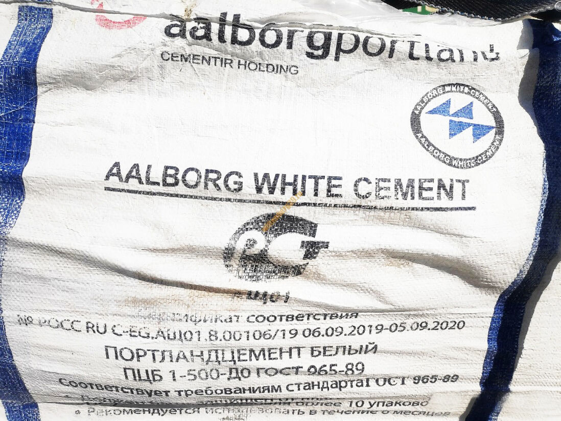 Цемент Портландцемент белый CEM I 52,5 R (ПЦБ 1-500-Д0) Aalborg в слинг-бэге 1500 кг Aalborg (Египет)