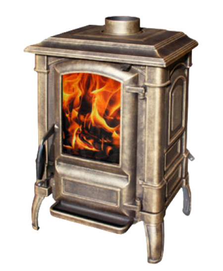 Fireway BRUNO I патина золото дровяная печь