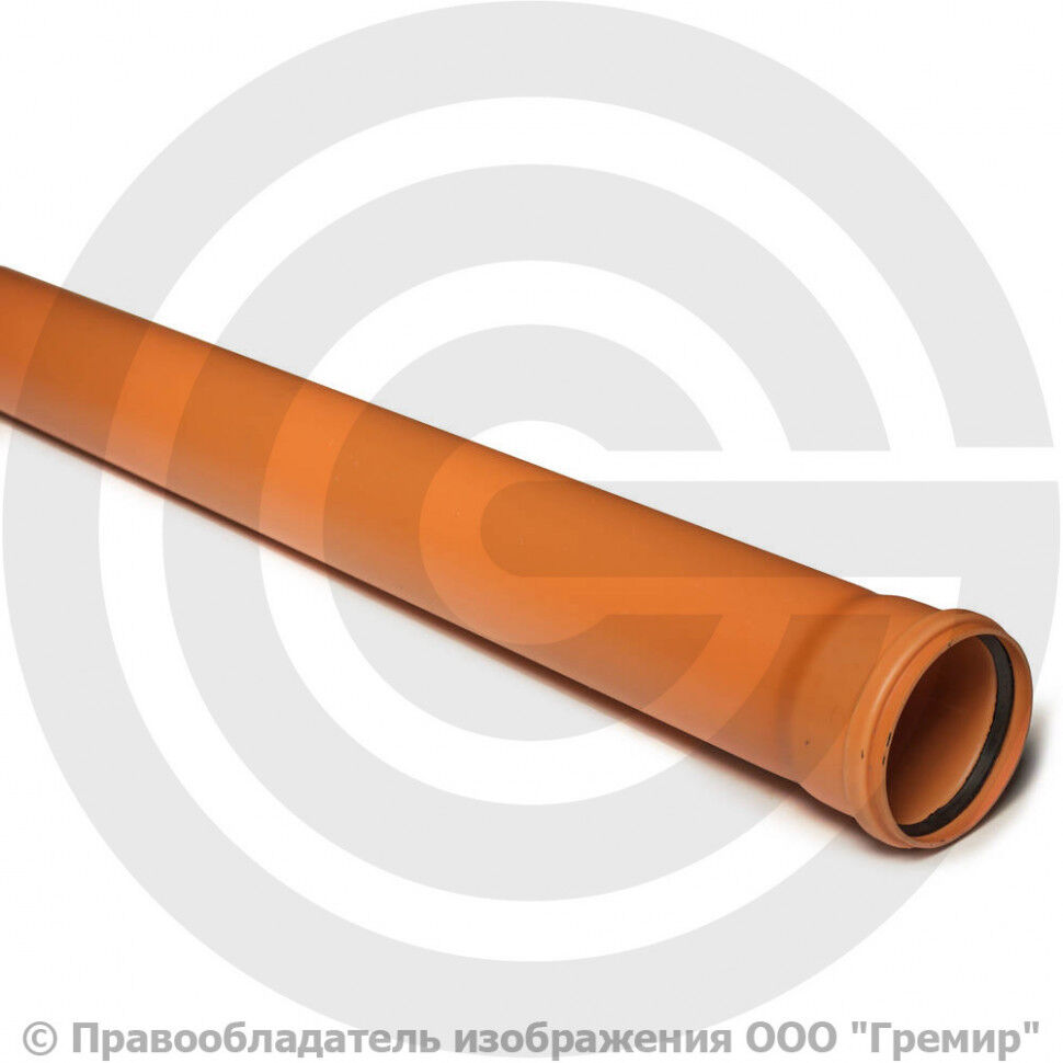 Труба НПВХ канализационная коричневая Дн 160х4 б/нап L=4м в/к SN4 Агригазполимер