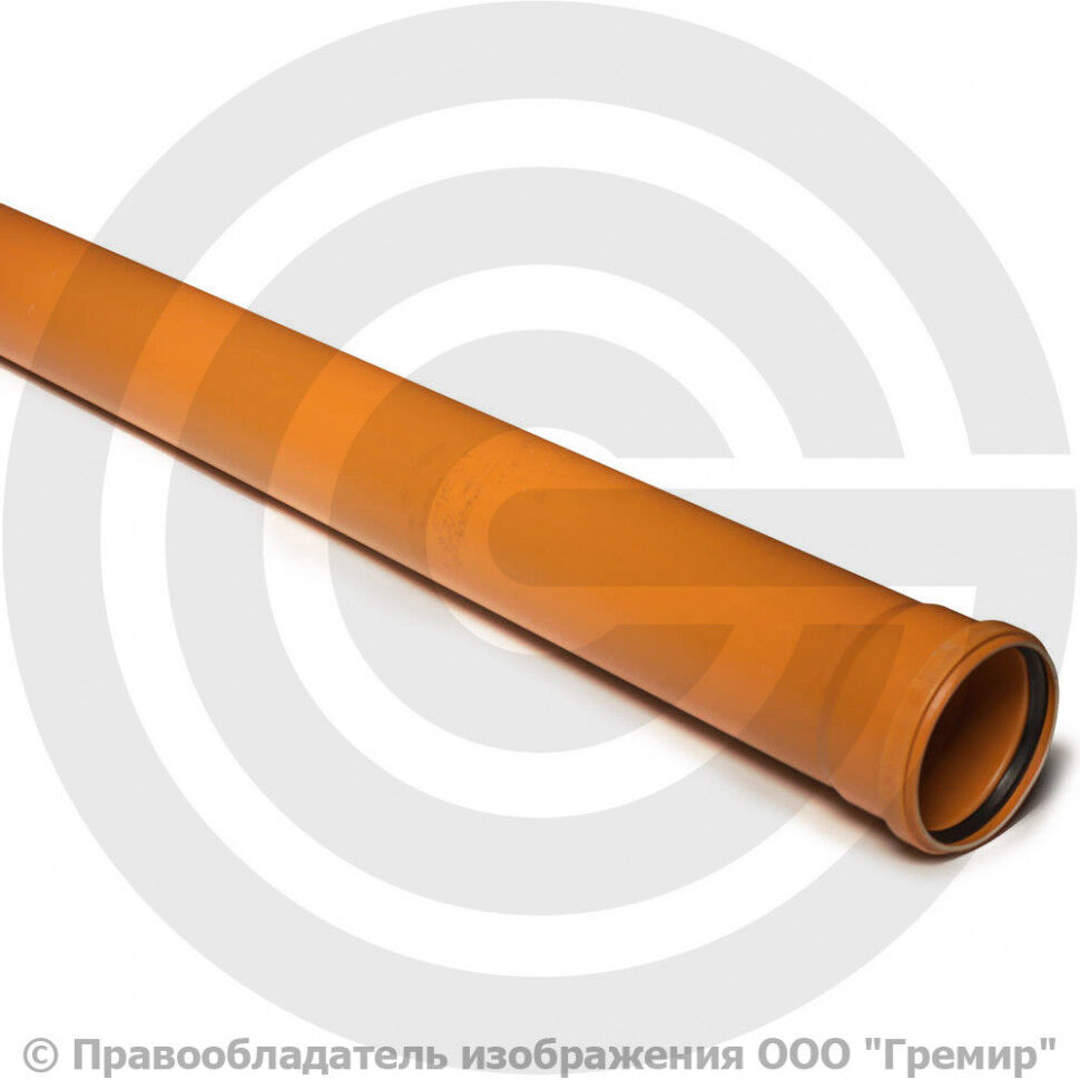 Труба НПВХ канализационная коричневая Дн 200х4,9 б/нап L=6,09м в/к SN4 Хемкор