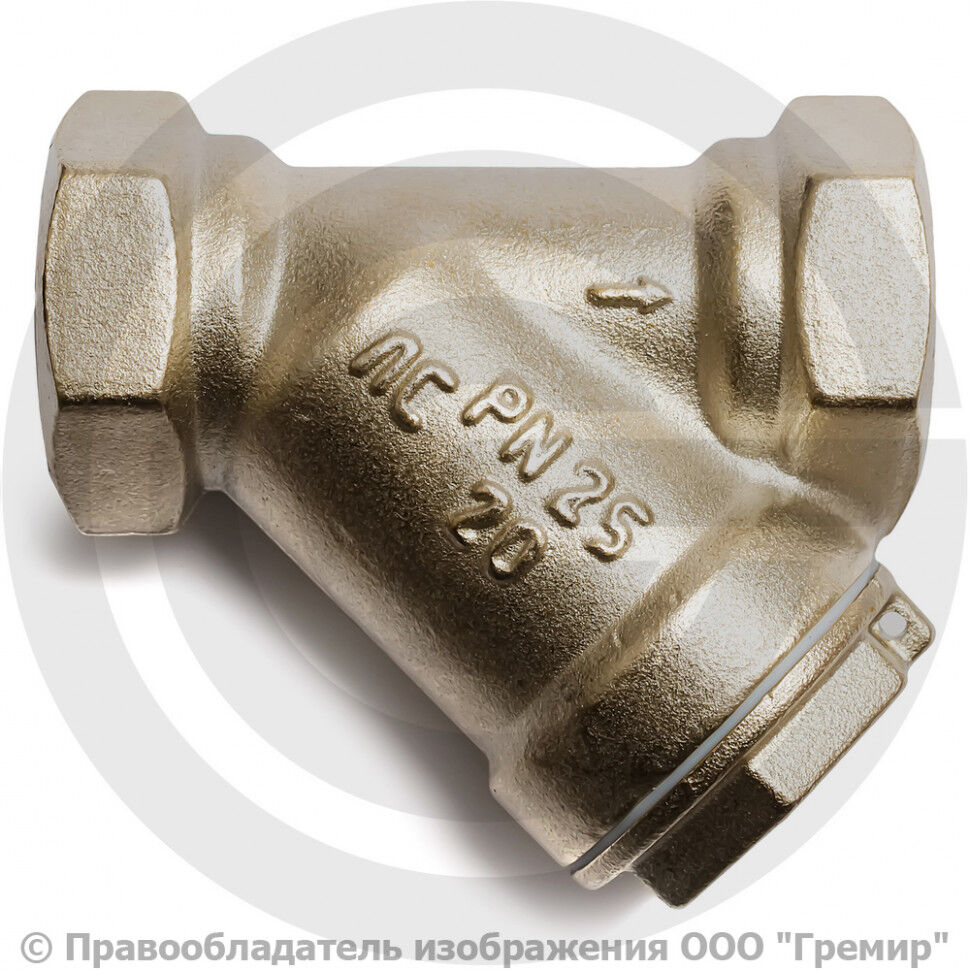 Фильтр сетчатый латунный Ду-15 (1/2") Ру-25 ВР (ВН) (Т