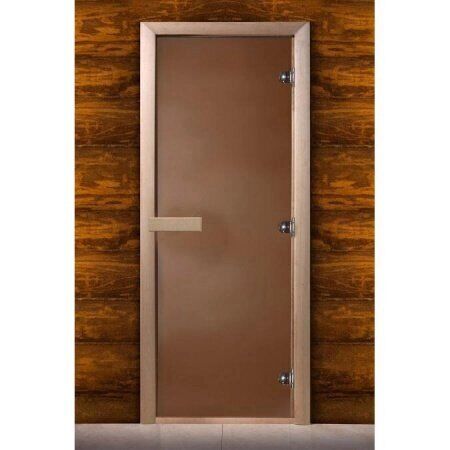 Дверь стеклянная бронза матовая (ольха) 1800х700 (DoorWood) Сауны, бани, оборудование