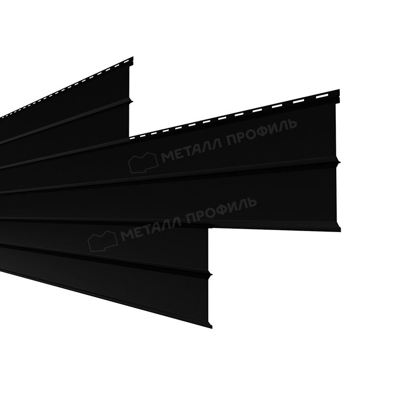 Сайдинг МЕТАЛЛ ПРОФИЛЬ Lбрус-XL-В-14х335 (VikingMP E-20-0.5) цвет Черный темный
